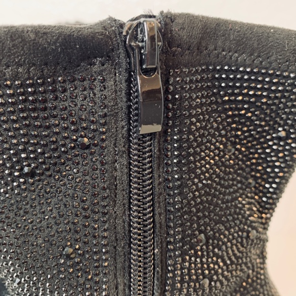 Torrid Stretch Embellished Bootie Size 8.5 WW Black Glass Beads Whimsygoth Bling - Picture 2 of 11